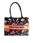 Christian Dior Black Floral Canvas Tote Bag – Luxury Designer Handbag for Women in Pakistan